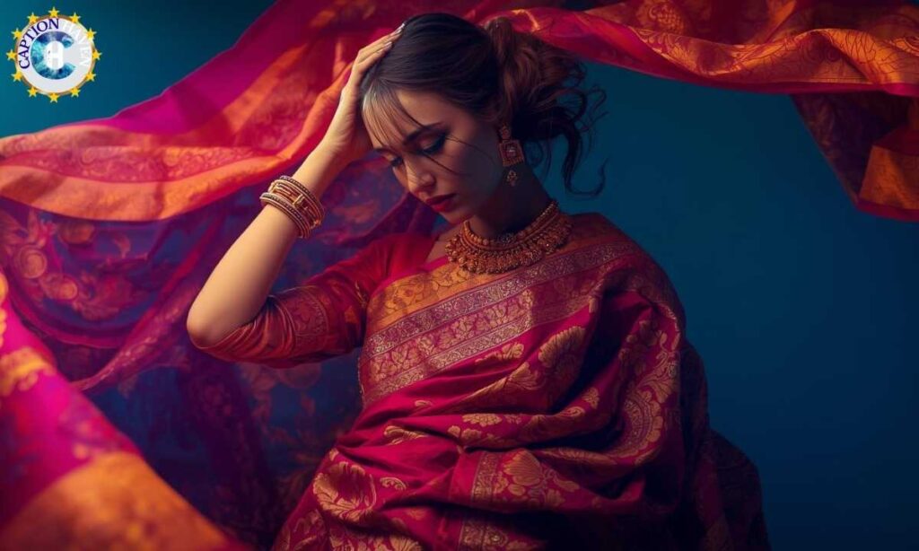 Aesthetic Captions for Saree