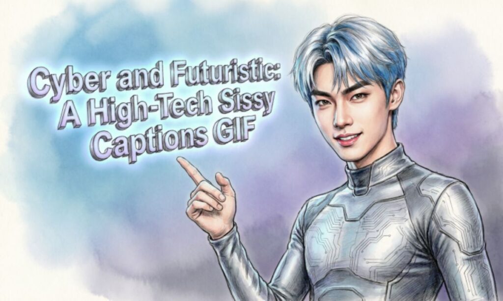 Cyber and Futuristic: A High-Tech Sissy Captions GIF