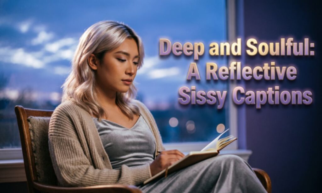 Deep and Soulful: A Reflective Sissy Captions GIF